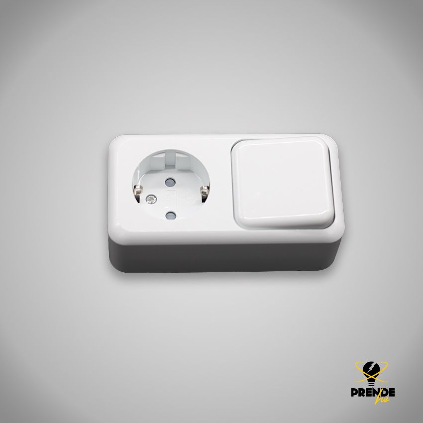 white schuko socket with switch