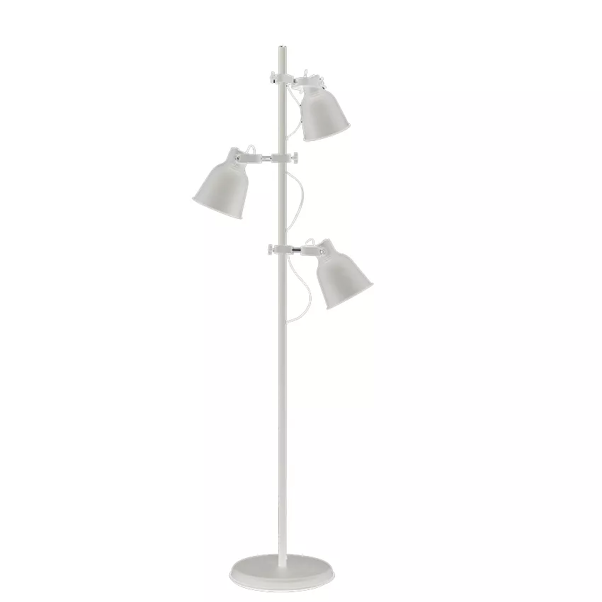 floor lamp with 3 individual spotlights (White) E-27