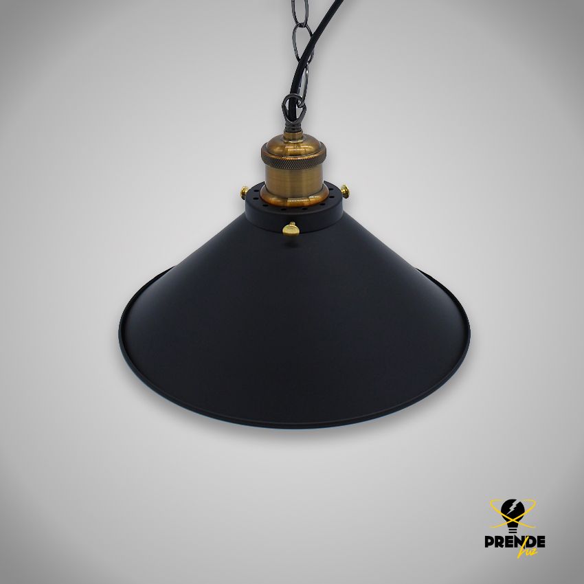 lamp with metal lampshade and chain E-27