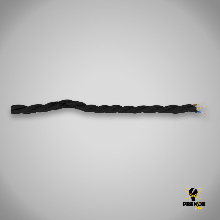 cable de seda trenzado negro