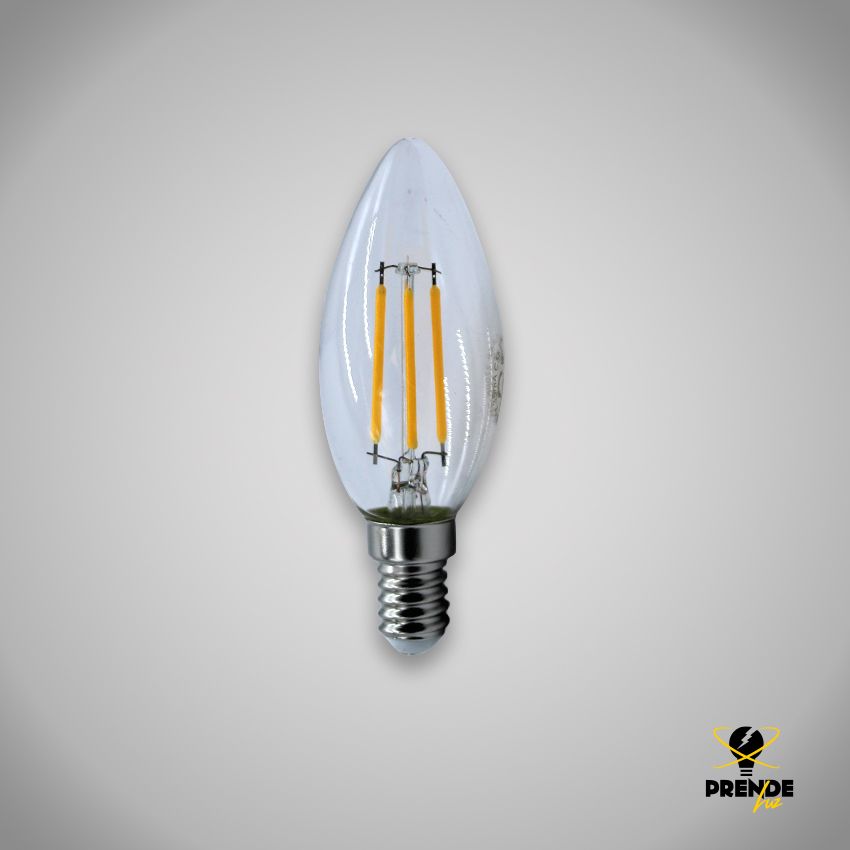 lámpara con forma de vela filamento LED E14 2700 K
