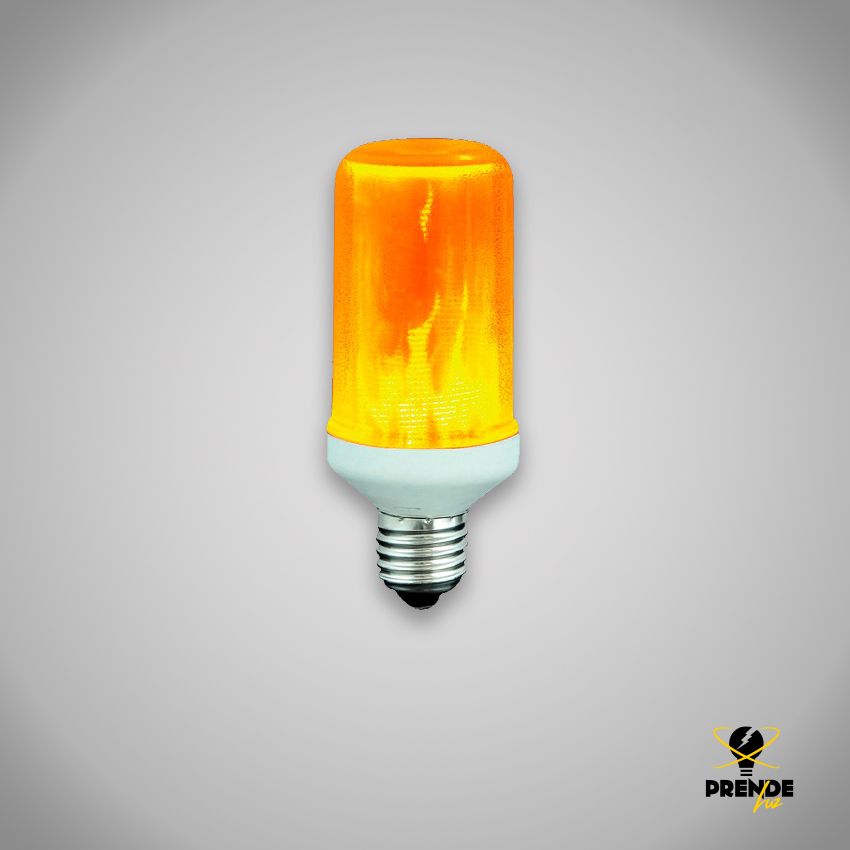 lED bulb with real flame effect