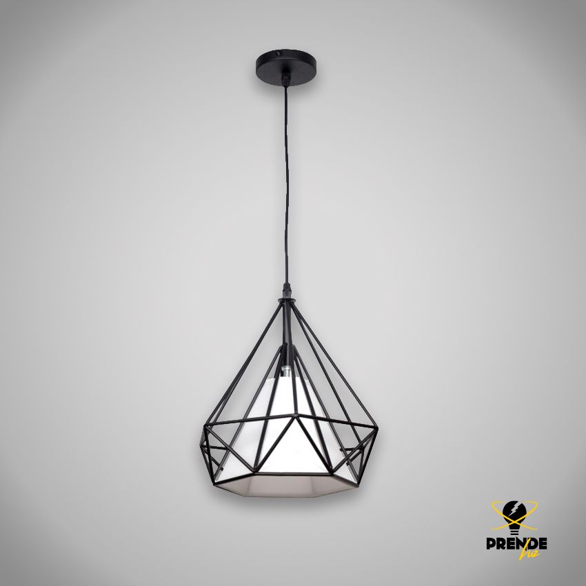 cage pendant lamp with reflector E-27