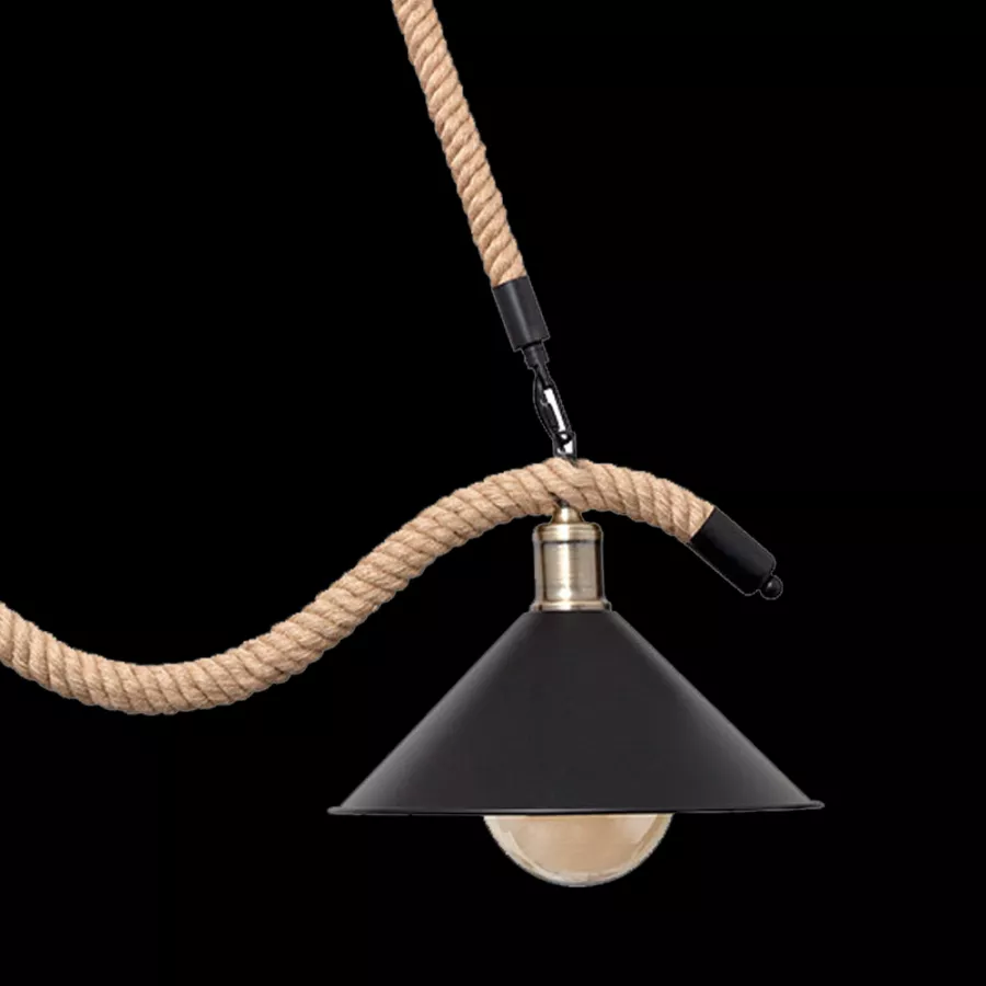 cABO ceiling lamp made of hemp rope 2 x E27