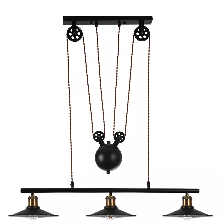 triple pendant lamp with pulley E-27