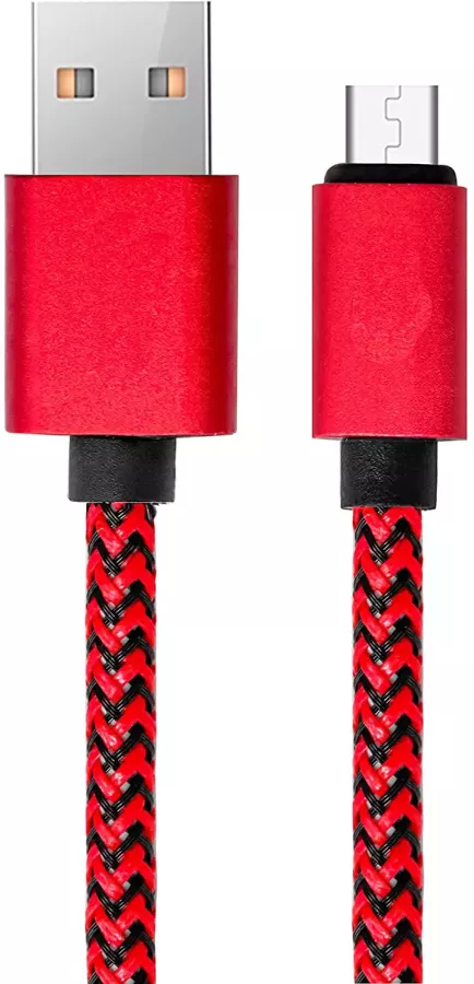aM to Micro USB twisted connection cable 1m red