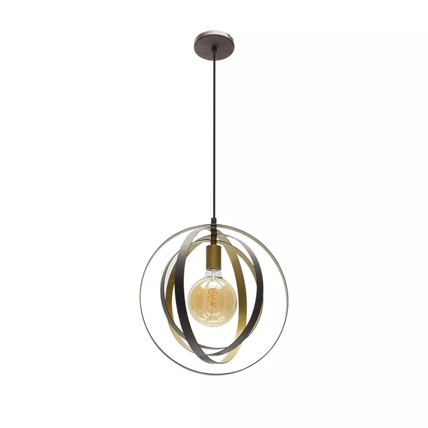 lámpara colgante encaje 1xE27 marrón/oro