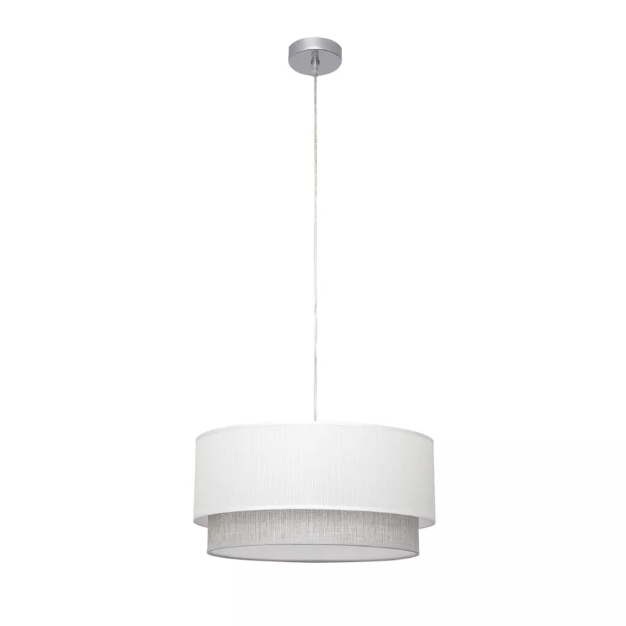 lámpara colgante circular kenya 3xE27 blanco/gris para techo 