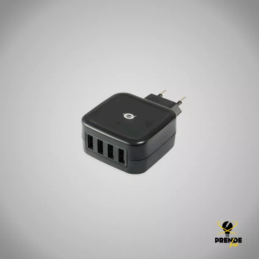 charger 25W 4xUSB 5V-1A, 5A max, black