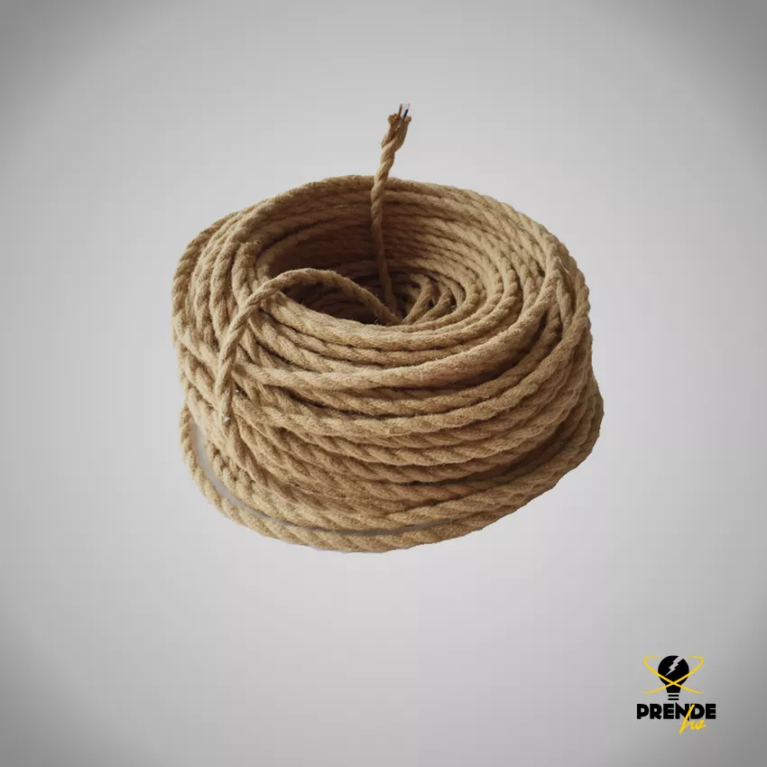 3-core braided hemp rope cable (3x0.75mm? - 10 mts) for pendant light fittings.