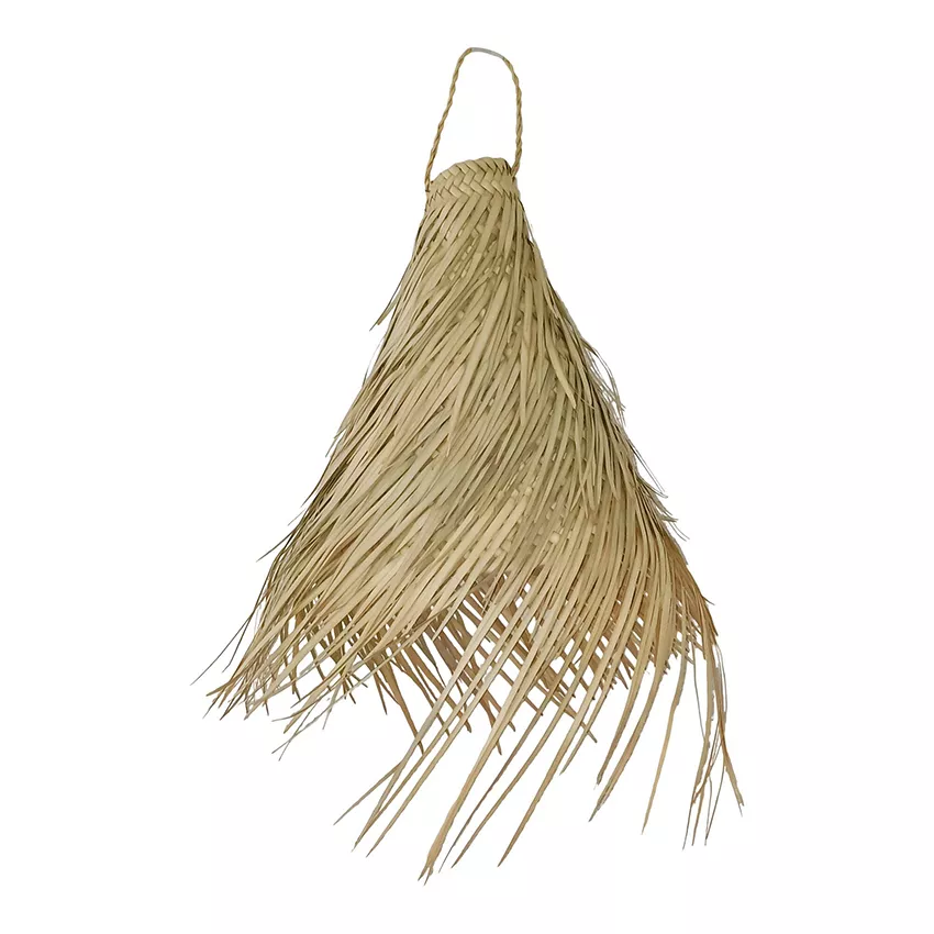 lámpara de palma artesanal flecos 35 cm