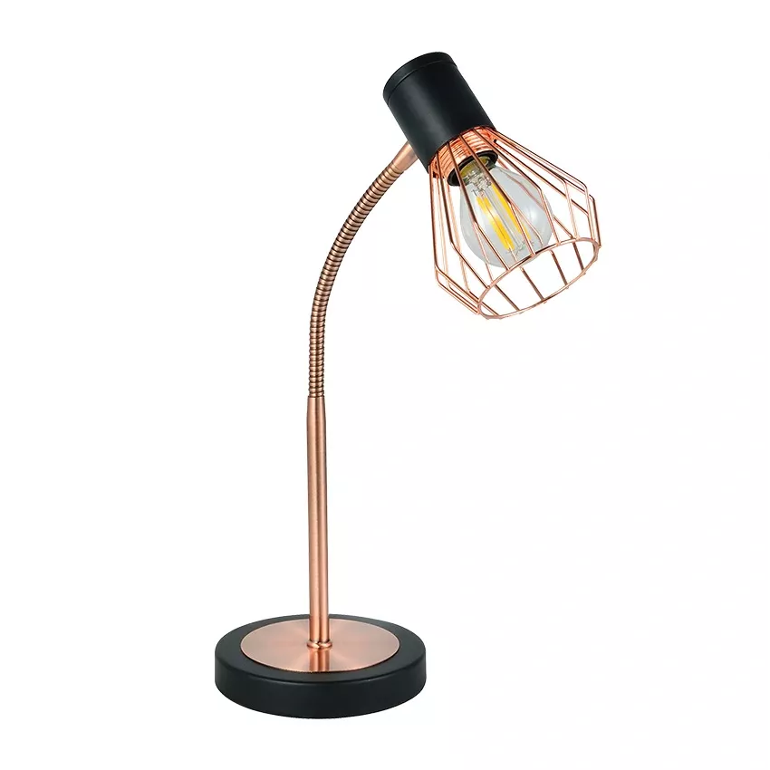 industrial table lamp SAN PETERSBURGO 1xE14 black/copper 36x24x12 cm