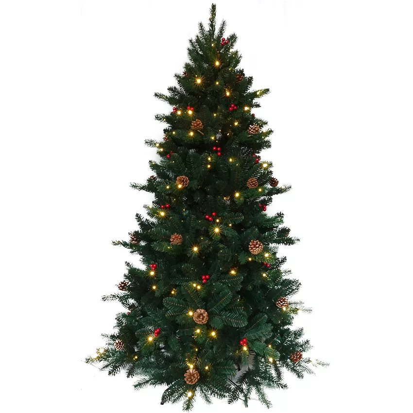 christmas tree with pine cones and red balls 190 LEDS 3,6W 2700K 230V IP44 high 150cm